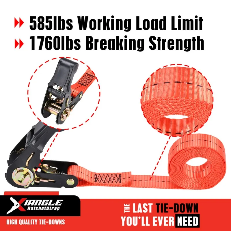 XLETD015 - 1" Rubber Grip Handle Ratchet Buckle Endless Tie Down Strap - 1760 lbs. BS - product image 7